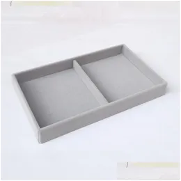 Jewelry Tray Handmade Diy Box Der Storage Organizer Gray Soft Veet Jewellery Earring Necklace Pendant Bracelet Display Rack Plate 4 2X Dhjns