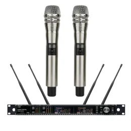 마이크 MICWL UR24D UHF 무선 노래방 마이크 시스템 2 SKM8 HANDHELD ULX UR4D 무선 라디오 마이크로폰