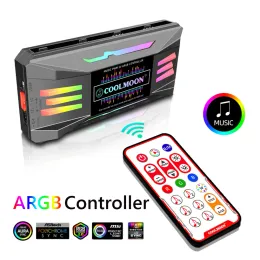 Ratos originais controlador argb satabs de 4 pwm 5v 3 pinos aura sincroniza 4 em 1 controle remoto de controle remoto adaptador de cubo do ventilador de resfriamento