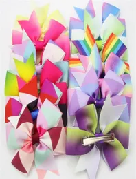 50 pcs lotto da 8 cm Rainbow Color Girl Girl Baby Hair Bows Clips Alligator Clips GroSgrain Ribbon Cesta per capelli Chiesa per capelli Accessore3755545