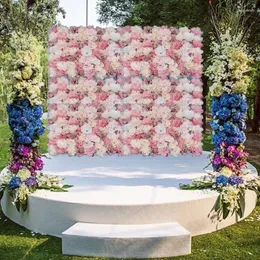 Dekorative Blumen 12pcs künstliche Wand Panel 3D Blumen Hintergrund Faux Hortensie für Party Hochzeit Brautdusche Outdoor Dekoration