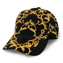 NoisyDesigns Golden Barroce Pattern Baseball Cap para mulheres e meninas Luxo de luxo adulto SunHat Drop Summer 240327