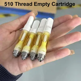 Full Ceramic Coil Empty 510 Thread Vape Cartridge Dab Delta Thick Oil Vape Atomizer 0.5ml 1ml 2ml Vaporizer Wax Cartridge Vaper Pen 0.5g 1.0g White Carts for 510 Battery US