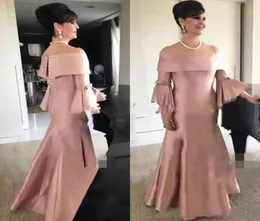 Винтаж Noble Bateau Neck Plus Size Mother of the Bride Formal Dress Dust Pink Evening Party Wear Guide Guest Groom Mot5633867