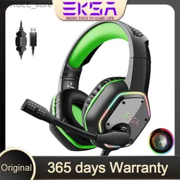 Mobiltelefonörlurar EKSA E1000 RGB 7.1 Gaming Headset Earphones Musik för PS4 Play Station 4 Game PC Chat Computer With Microphone Y240407