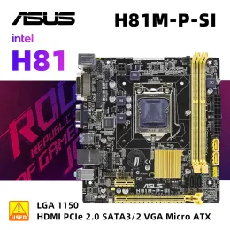 Schede madri ASUS H81MPSI+I3 4170 CPU LGA 1150 Kit di scheda madre Intel H81 Motherboard DDR3 16GB PCIE 2.0 SATA III VGA USB3.0 Micro ATX