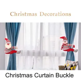 Curta de Natal do desenho animado Tieback Tieback Santa Snowman Rena Dolls Curtain Hook Decorações de Natal Decoração de casa festiva 19017763