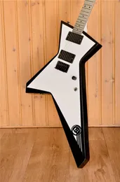 GT GLEN GLENN TIPTON JUDAS PESTIDO BRANCO EXPLORER ELECTIRC Cópia de guitarra EMG PICUPS DOT INLAY BLACK Hardware7074519