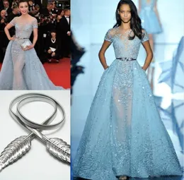 Zuhair Murad Red Carpet Dresses Overkirts Lace Applique Beads Lace Poet Poet Poet Formal Prom Celebrity1512846