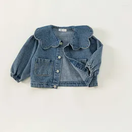 Jackor flicka denim jacka barn kläder för outwear barn täcka topp roupa infantil menina abrigos