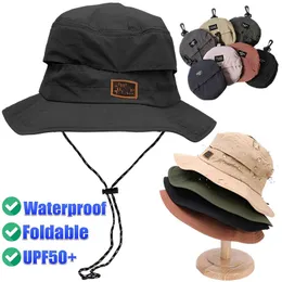 Широкие шляпы ковша летние водонепроницаемые рыбаки шляпы складываемой ковш