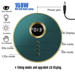 キット168Wネイル用のLEDランププロのUVライトゲルポリッシュ乾燥クイックドライアートサロンツール機器すべてのマニキュア用品