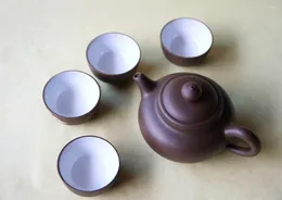 ティーウェアセット中国のYixing Zisha Tea Set --- 4カップの1つのポット180 ml