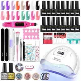 Dryers Nail Set Whit Electric Nail Drill Hine Nail Art Decorations Semipermanent Varnish Gel Nails Polish Nail Dryer Manicure Tools