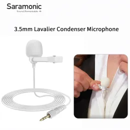 Microfones SARAMONIC SRM1W 3,5 mm TRS Condensador Lavalier Microfone de lapela para câmeras DSLRs gravação do YouTube de gravação ao vivo microfona