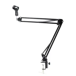 Stand Extendable Recording Microphone Holder Suspension Boom Scissor Arm Stand Holder with Mic Clip Table Mounting Clamp