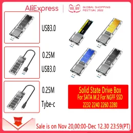Kapsling M2 SSD -fall NVME/SATA -chassi M.2 till USB 3.0 SSD 5Gbps -adapter för NGFF SATA B -nyckel SSD -skivlåda för 2242 2260 2280mm