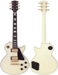 In stock Custom Deluxe Vintage White E -Gitarre Ebony Fingerboard Fret Binding Gold Hardware Chibson OEM Guitars1005713