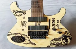 Сделано по индивидуальному заказу показатели Kirk Hammett Signature Kh Ouija Natural Guitar Active Pickups и Tremolo Guitar Bridge черное оборудование SH3296042