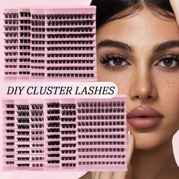 DIY einzelne Cluster Wimpernverlängerung natürlicher Volumen Lüfter Bulk Wimpern Weiche Ribbon Segmentierte falsche Bündel Wimpern