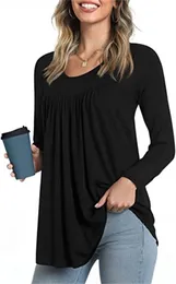 Women039S Polo Long Rleeve Casual Tops Lose dopasowanie Bluzka Bluzka Soft Comfy Tunik Elastic Cute Tee Shirt15926842337042