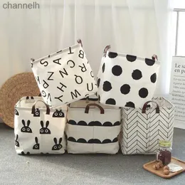 저장 바구니 Luanqi 1pc 33x35cm 데스크탑 박스 선 데드리 속옷 장난감 세탁 바구니 흑백 만화 사무실 편지지 가방 YQ240407