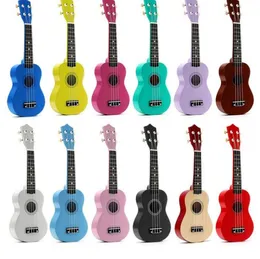 12 renk 21quot soprano ukulele Basswood Naylon 4 Strings Guitarra Akustik Bass Gitar Musical Stringed Enstrüman,