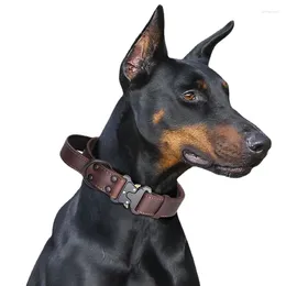 Dog Collars Leather Medium And Large Collar Explosion-proof Durable Pet Doberman Weimar Labrador Dogs Accessories