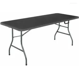 Camp Furniture Cosco 6 Foot Centerfold Folding Black 72" L X 30" W H Outdoor Portable Table Desk Garden