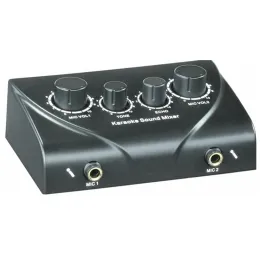 Player 3 Colori Mixer audio di karaoke professionale con cavo Dual Mic Input Amplificatore Microfono ECHO ECHO