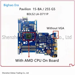 Moderkort BDL51 LAD711P för HP 15BA 15AF 255 G5 Laptop Motherboard med E27110 A6 A87410 CPU DDR3 858587601 854968501 854966601