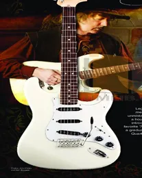 맞춤형 Ritchie Blackmore 서명 알파인 화이트 스트랫 엘레 크릭 기타 기타 가리기 로즈 우드 핑거 보드 BIG 헤드 스톡 삼각형 목 7958307