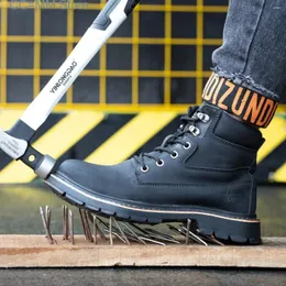 캐주얼 신발 남성 안전 야외 발목 하이킹 파괴 할 수없는 방지 방지 작업 운동화 작업장 건축 산업 비 슬립 신발