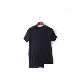 Men'S T-Shirts Brand Mens Modal Tshirt Vneck Large Size Men Short Sleeve Loose Man T Shirt Solid Color For Male Tops Tees 240315 Drop Otgrz