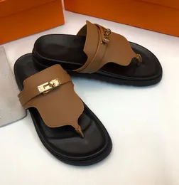 Mann Luxus Sandal Designer Schuhe Marke Slipper Echt Ledergröße von 38 bis 46 braune schwarze weiße Farben Schneller Lieferung Großhandel Preis