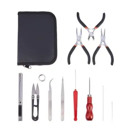 Strumenti 12pcs/set di gioielli strumenti di gioielli che creano pinze a naso piatto kit di aghi per perle di perline per la creazione di gioielli fai -da -te attrezzature per utensili