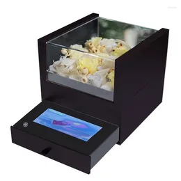 Enrole de presente Transparente Luxury LCD Screen Greeting Box Control Light Video Wedding Casamento Customer para Flor