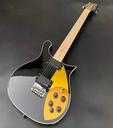 Wysokiej jakości 660 elektryczna gitara elektryczna Baswood Black Bright Farba z dwoma pickupami7715048