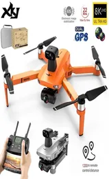 XKJ GPS Drone 8K HD Câmera 2axis Gimbal Profissional Antishake Pogra Aerial Pografilless Evitação de obstáculos Quadcopter Toys 22021987003
