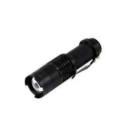 Ficklampor facklor hög effekt blixt lampan 7W 300lm Q5 led kamljus justerbar fokus zoom vattentät mini lamp dropp deli dhkhw