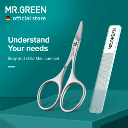 Óleo Sr. Green Baby Segurança Baby Scissors Cuidados com unhas Crecheções recém -nascidas bebê conveniente diário arquivo de unha shear shear manicure ferramenta