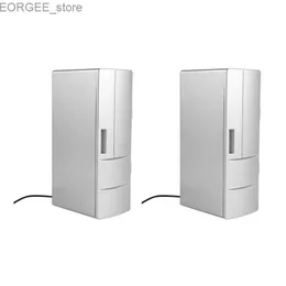 Freezer 2x Sardrigerant Mini USB Freezer Can Beverage Beer Beer Cooler Warm Travel Travelant Boadbox Portable للاستخدام في مكاتب السيارات Y240407