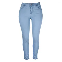 Jeans jeans fashion tasche a metà vita da donna restringe i pantaloni di jeans resistenti al calcio che littinge magro per la festa