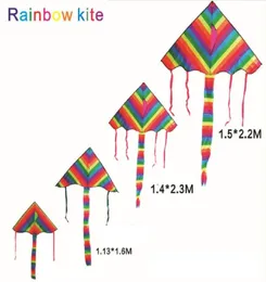 Rainbow Kite Triangle Kite Outdoor Fun Sports Easy Flyer Kite för nybörjare4017511