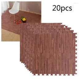 카펫 20pcs diy eva 폼 바닥 매트 연동 퍼즐 타일 나무 그레인 아이 장난감 요가 체육관 운동 놀이터 보호