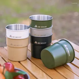 Tumblers de 300 ml de aço inoxidável letra de aço anti-escaldição de água copos de chá de café Canela portátil Campo de camping portátil portátil