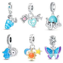 925 Silver DIY Pendant Accessories Accessories Luminous Luminous Color Butterfly Crab Cinema Suspension Cross -border Wholesale