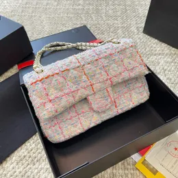CC Flep Bag Limited Edition Designer Womens CF Omuz Çantası Yüksek Kalite Gradyan Tüvit Çanta Çanta Mektubu Basılı Çanta