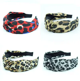 Ladies Leopard Headband 9 Colors Fabric Knotted WideBrimmed Headbands Big Gilrs Boutique Hair Sticks Women Vintage Princess Headw5973982