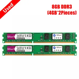 使用済みのKllisre DDR3 4GB 1333MHz 1600MHzメモリ8GB（4GB*2ピース）PC3 CL11.5VデスクトップディムムRAM